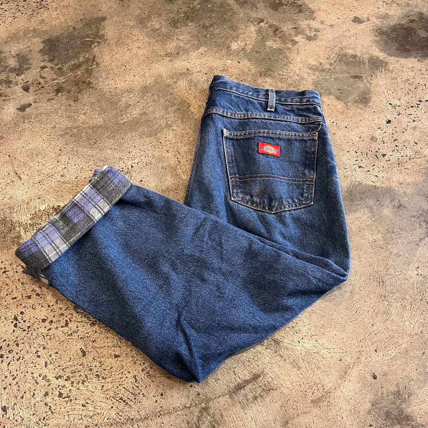 Dickies Vintage Denim Carpenter Pants Flannel Lined Size 34