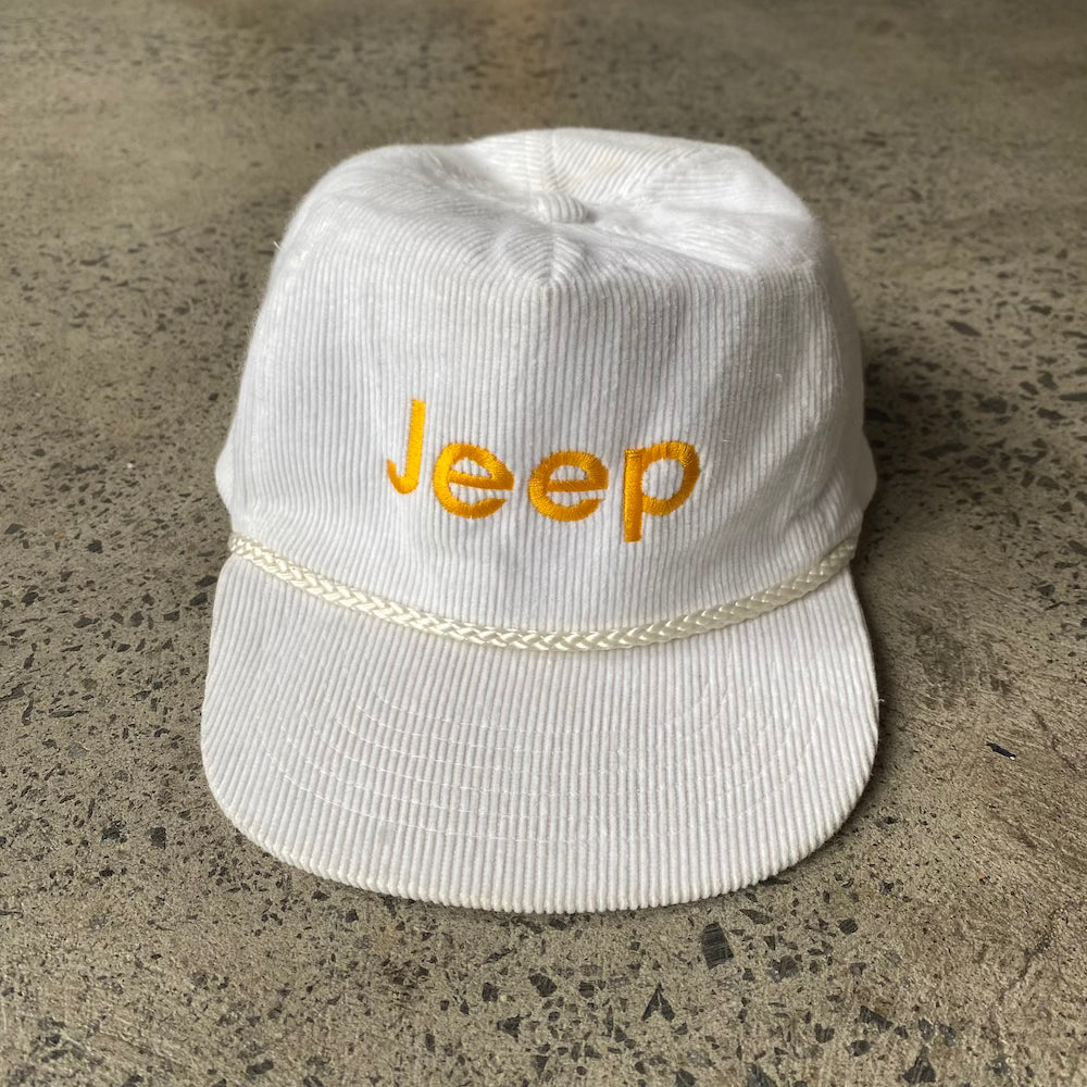 Jeep White Corduroy Vintage Cap