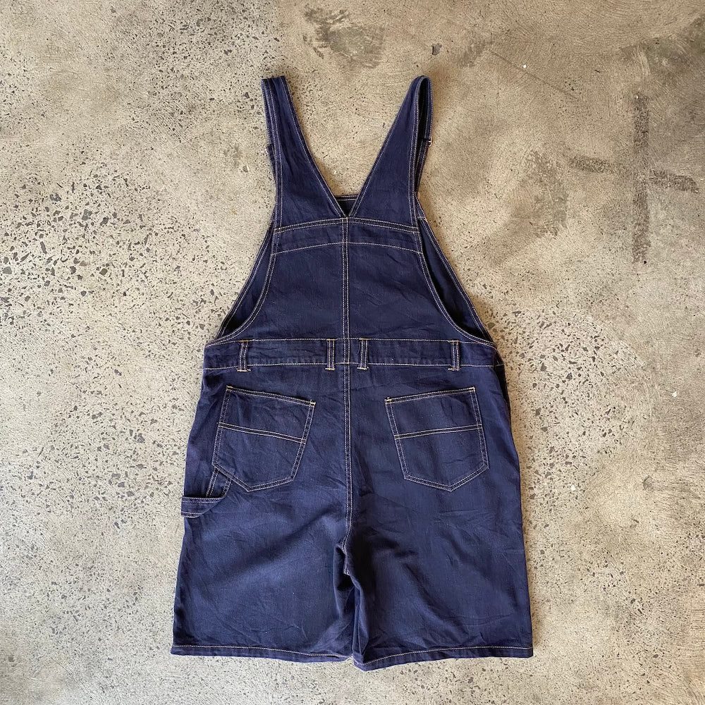 Short Overalls Dark Blue (contrast stitching)