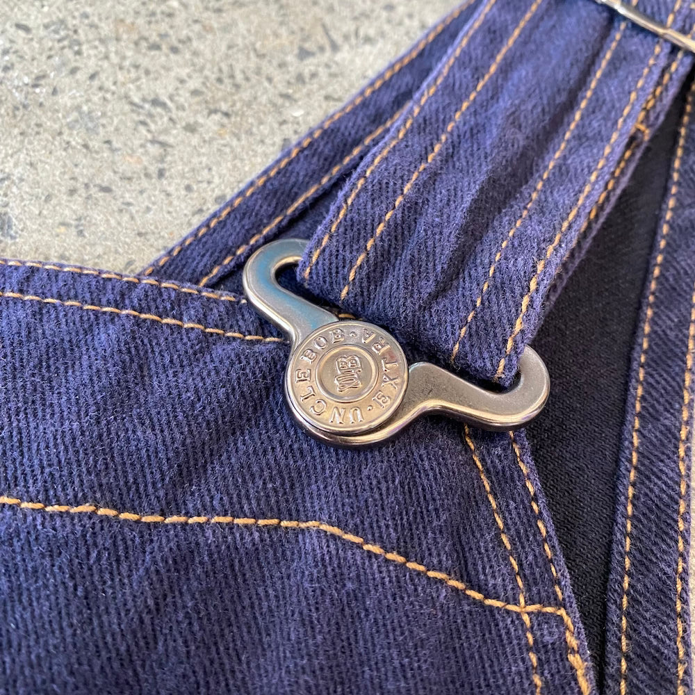 Short Overalls Dark Blue (contrast stitching)