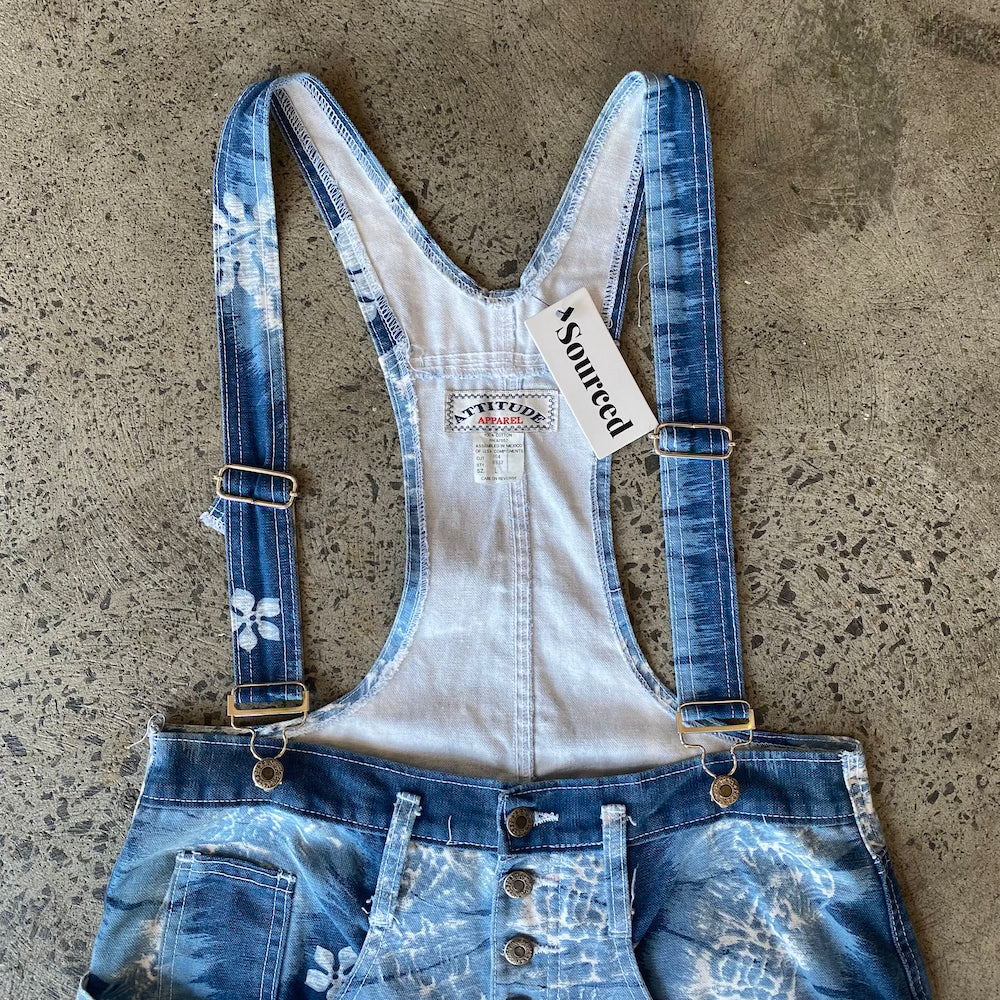 Hawaiian Blue Short Overalls