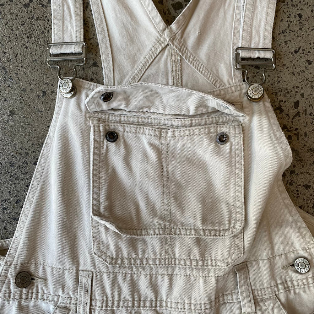 Squeeze Off White Short Overalls