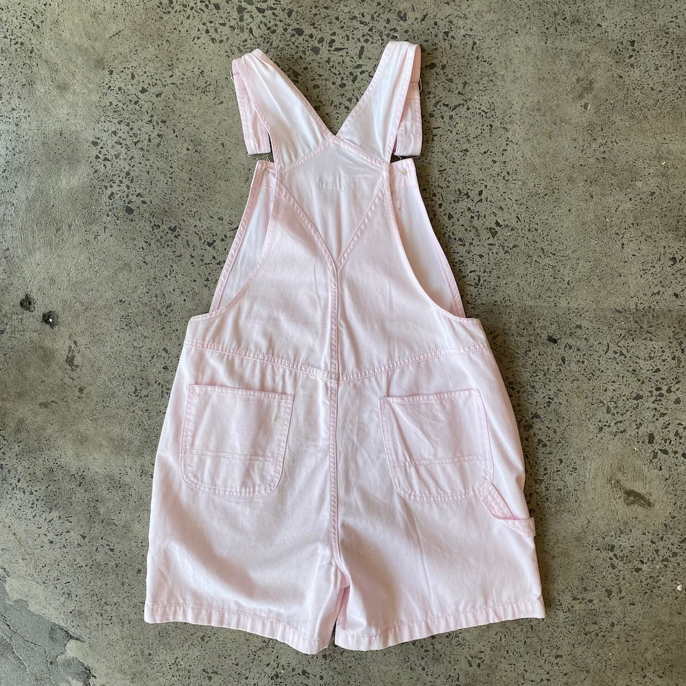 Baby Pink Crochet Flowers Short Overalls