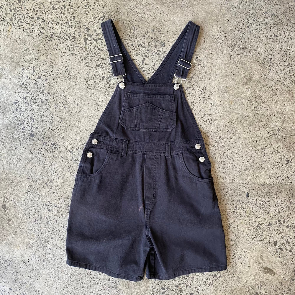 Black FTNY Short Overalls