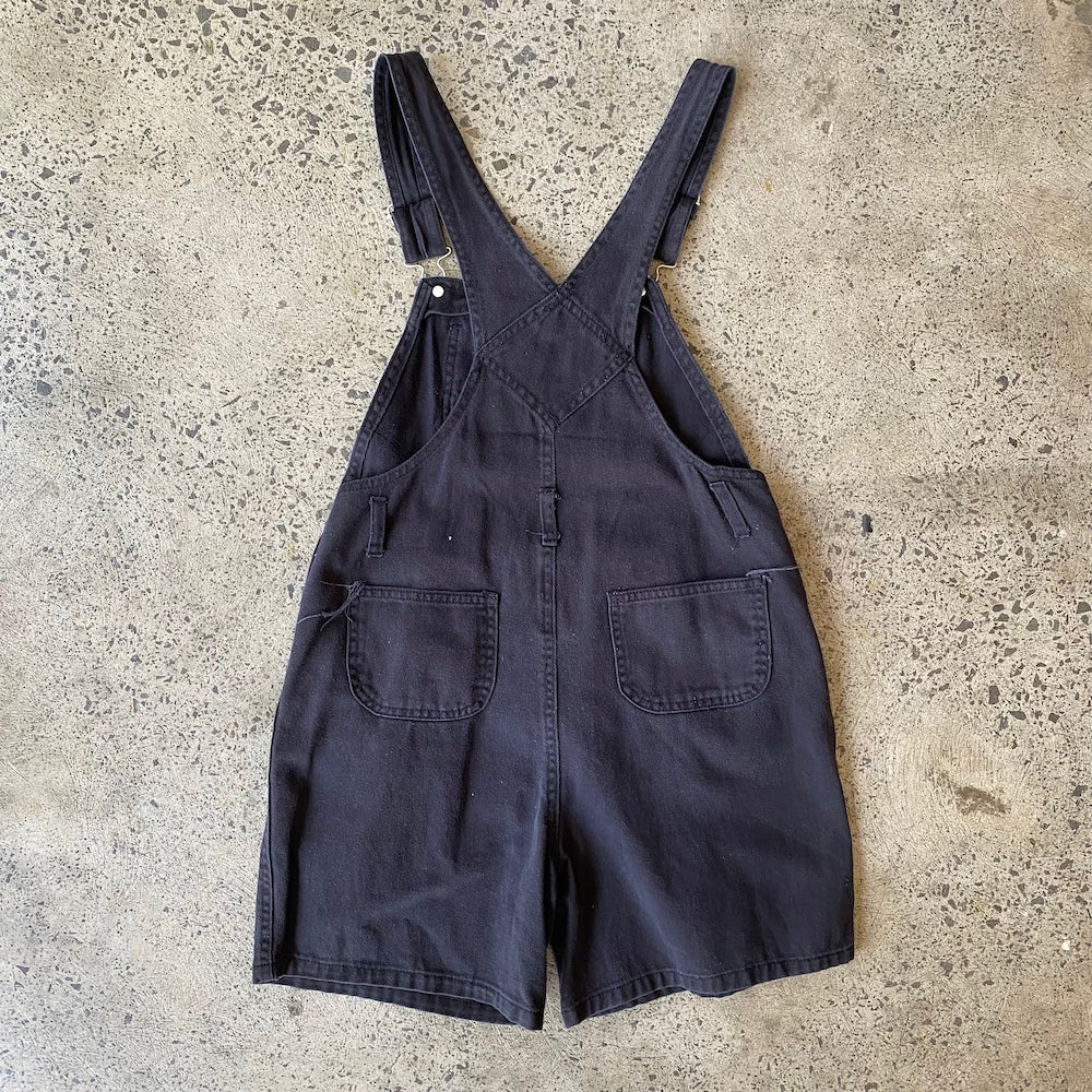 Black FTNY Short Overalls