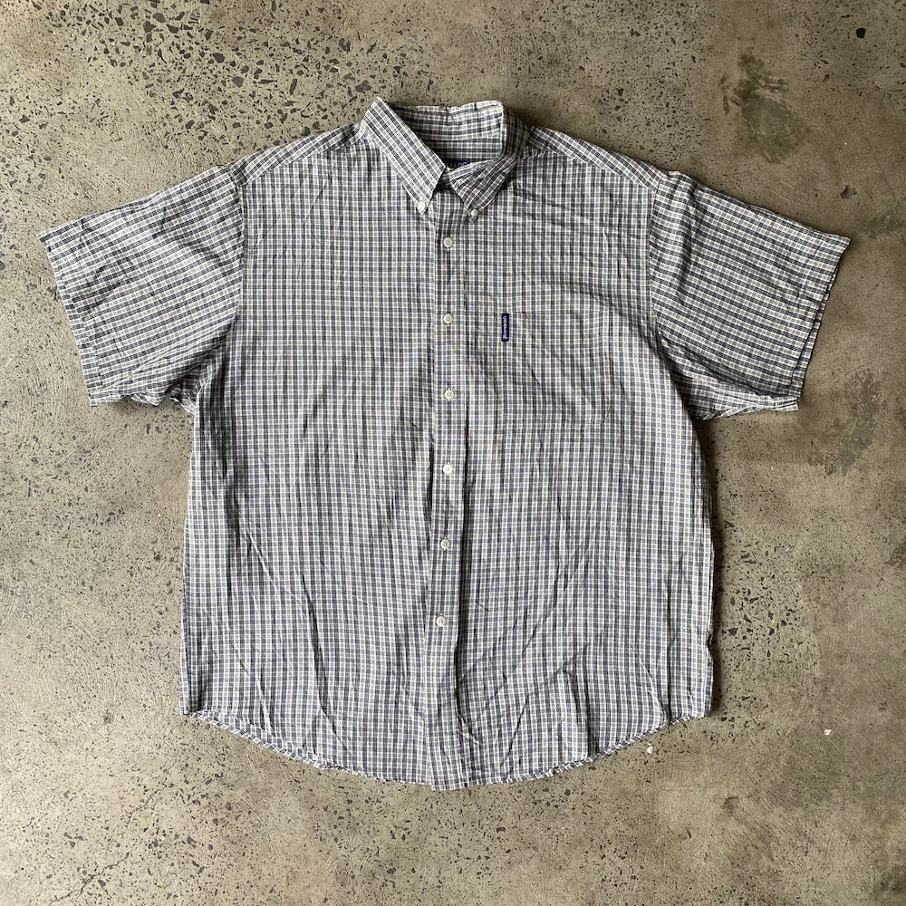 Chaps Tartan Plaid Short Sleeve Button Up