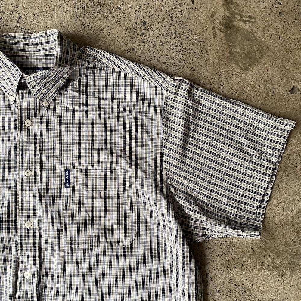 Chaps Tartan Plaid Short Sleeve Button Up