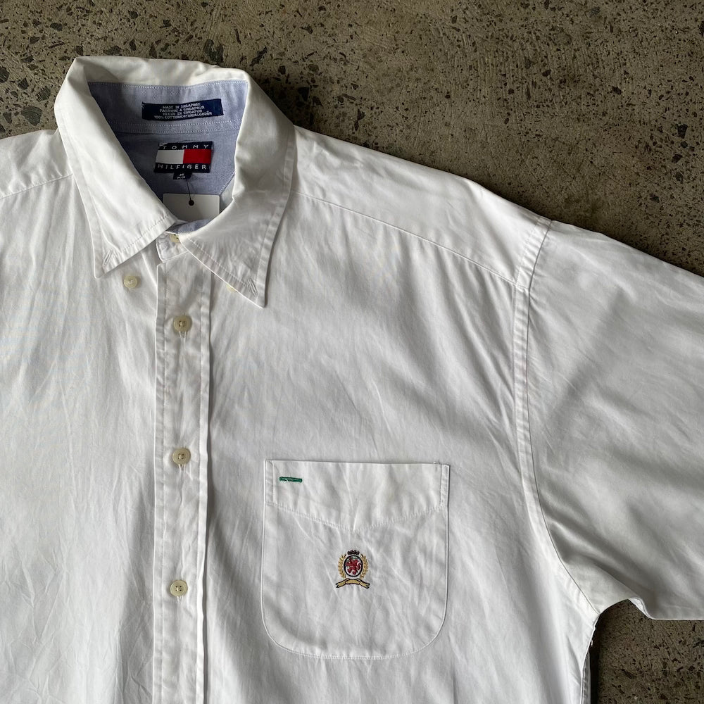 White Tommy Hilfiger Short Sleeve Button Up