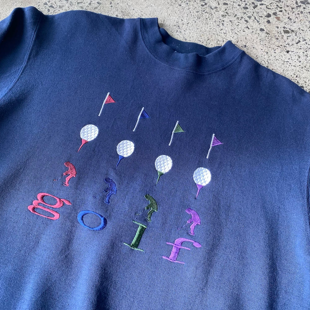 Golf Spell Out Vintage Sweater