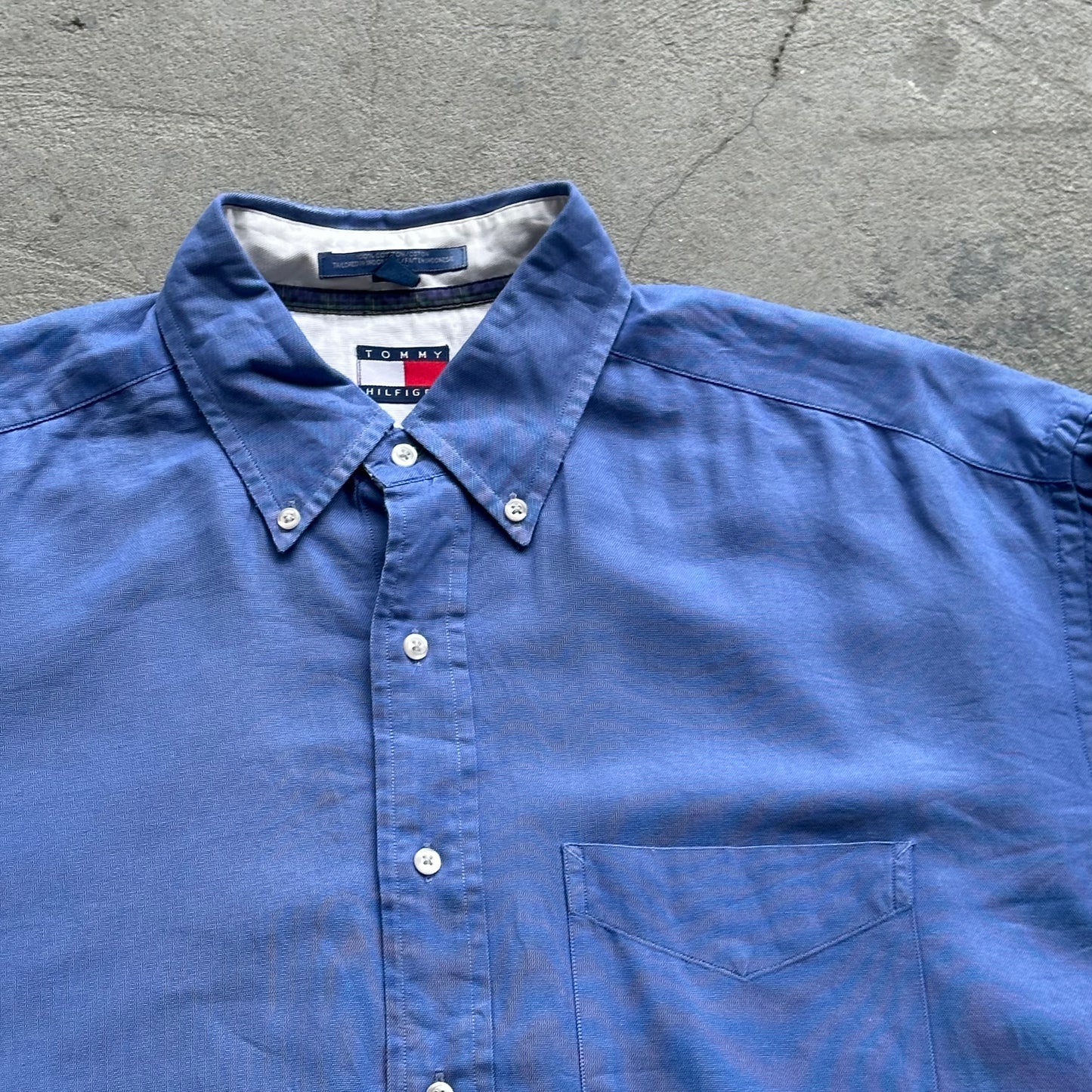 Blue Tommy Long Sleeve Button Up