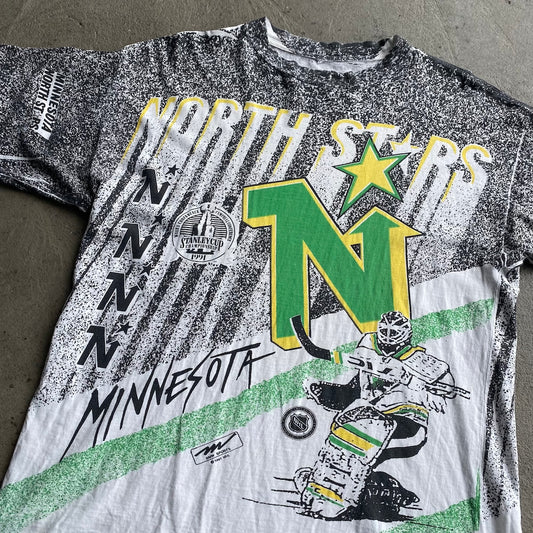 Minnesota North Stars 1991 Stanley Cup NHL AOP Vintage T-shirt