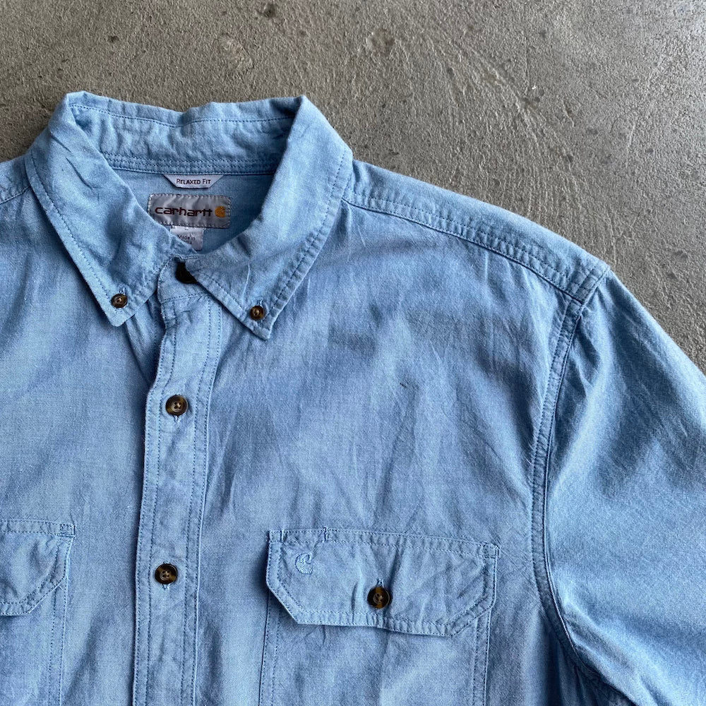Carhartt Blue Short Sleeve Button Up