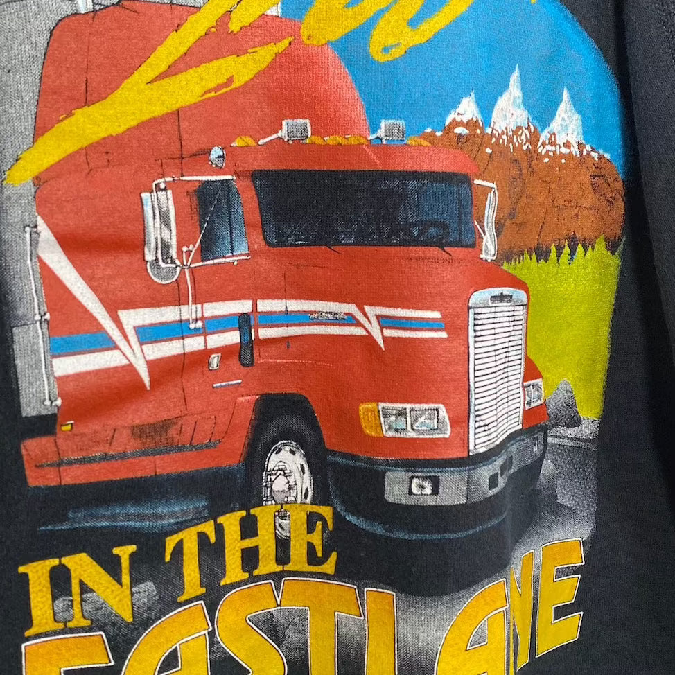 Life in The Fast Lane Truck 1990's Vintage Sweater