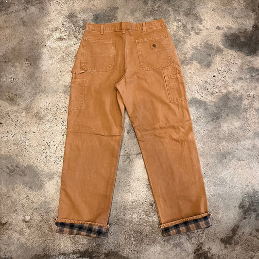 Flannel Lined Carhartt Carpenter Pants Size 34