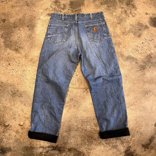 Carhartt Denim Jeans Thermal Lined Size 35