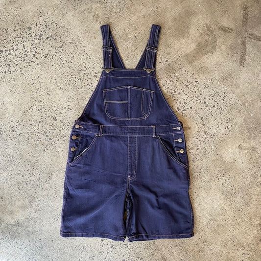 Short Overalls Dark Blue (contrast stitching)