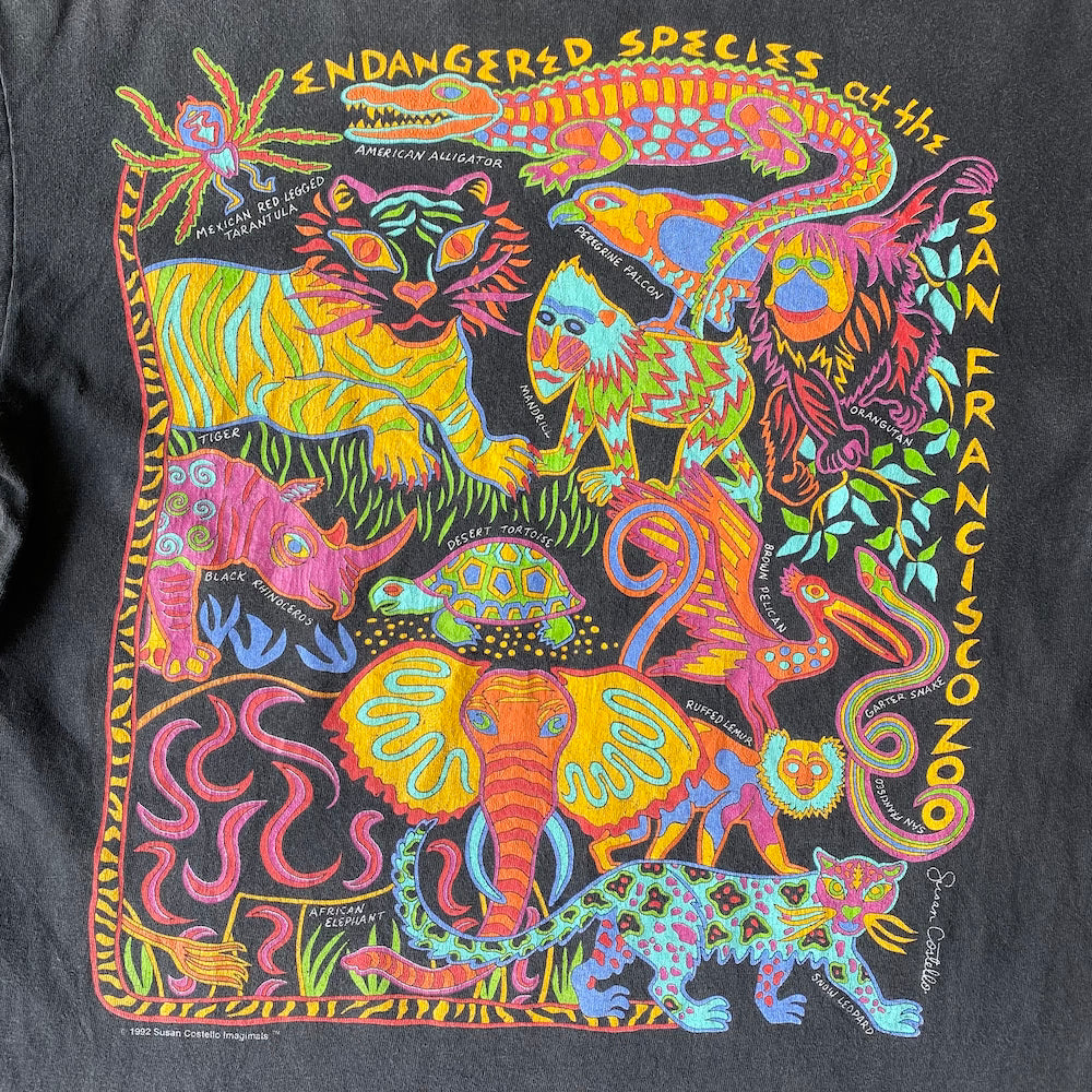 Endangered Species, San Fran Zoo - Susan Castello 1992 Vintage T-shirt