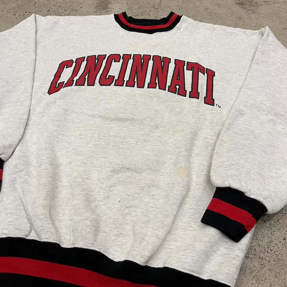 Cincinnati Red & Black Stripe Vintage Sweater