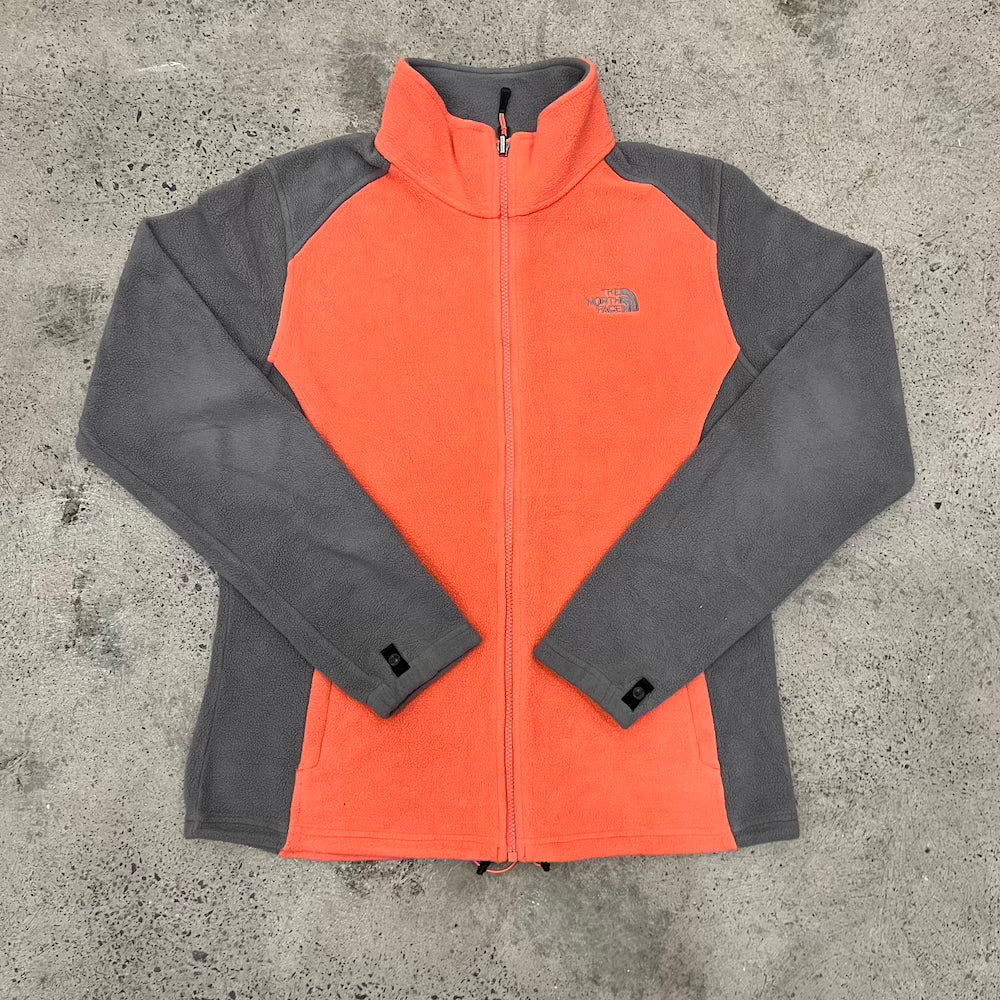 Neon Salmon / Grey Womens North Face Fleece