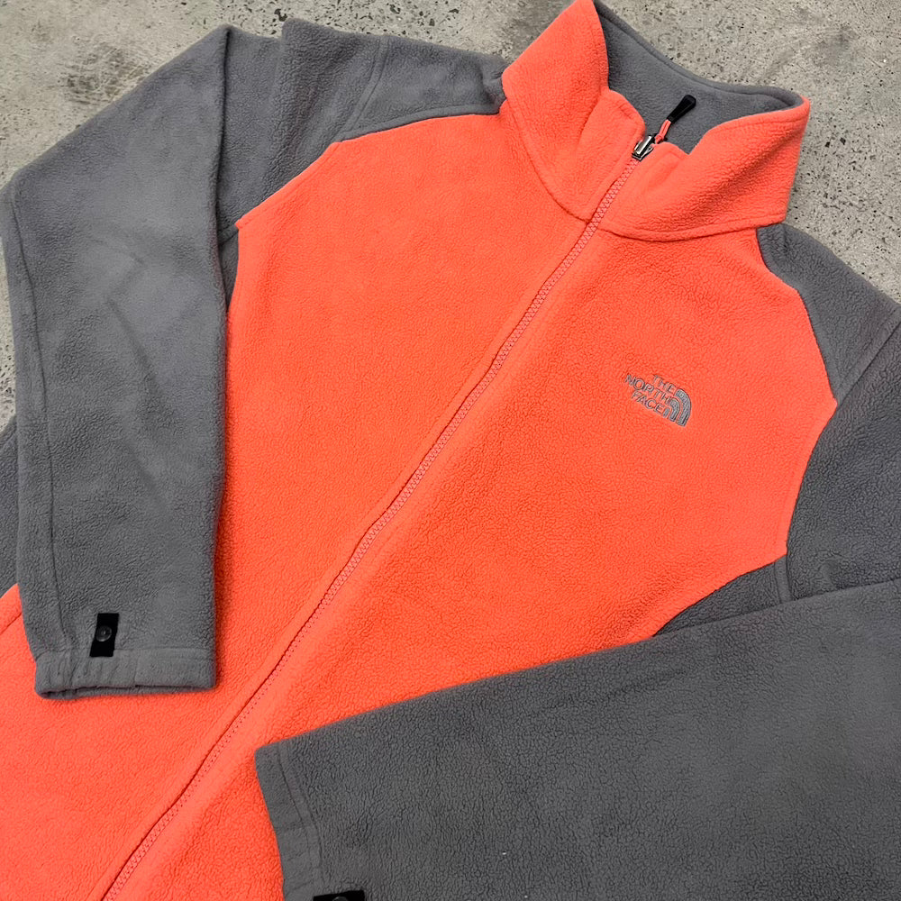 Neon Salmon / Grey Womens North Face Fleece