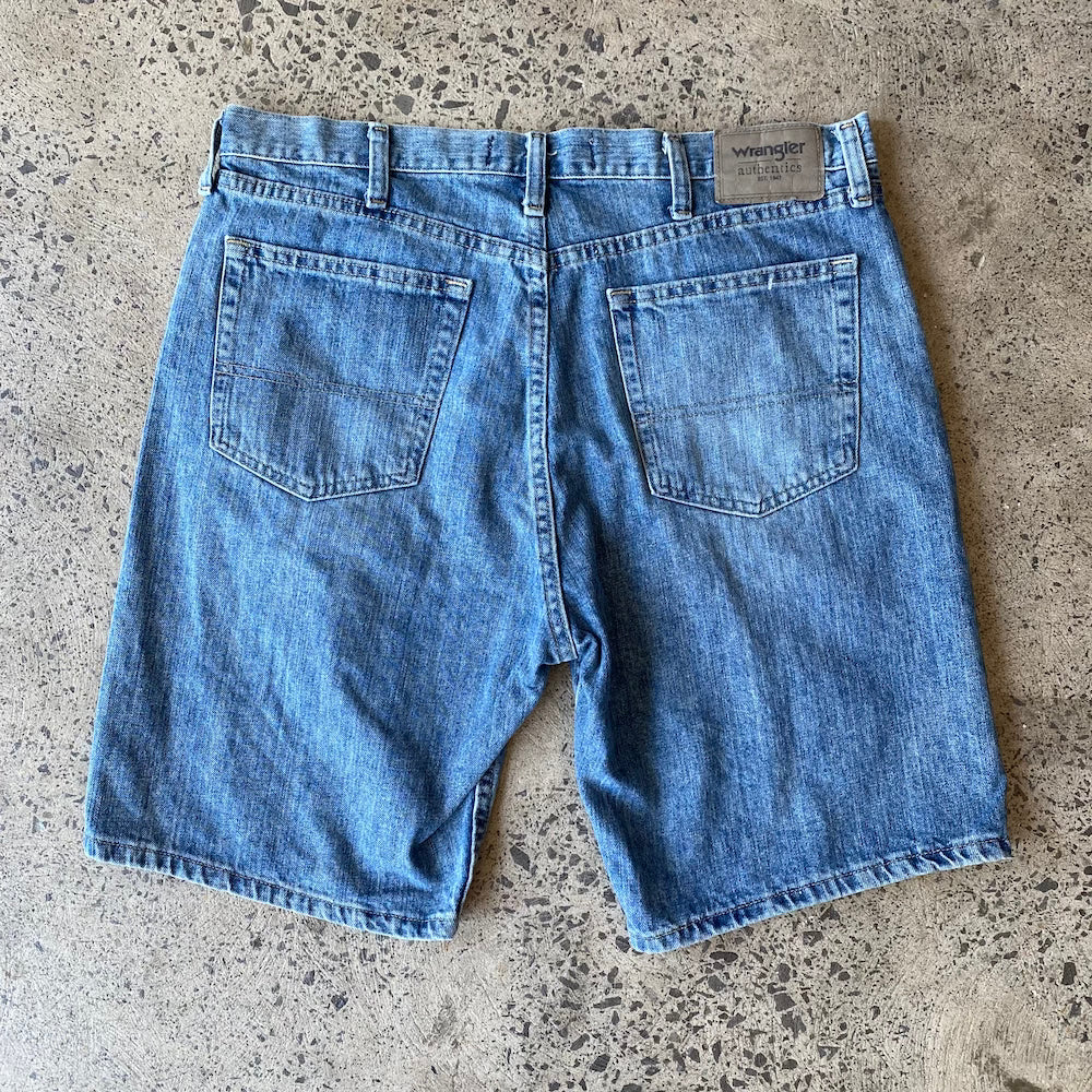 Wrangler 34" Dark Denim Shorts Jorts