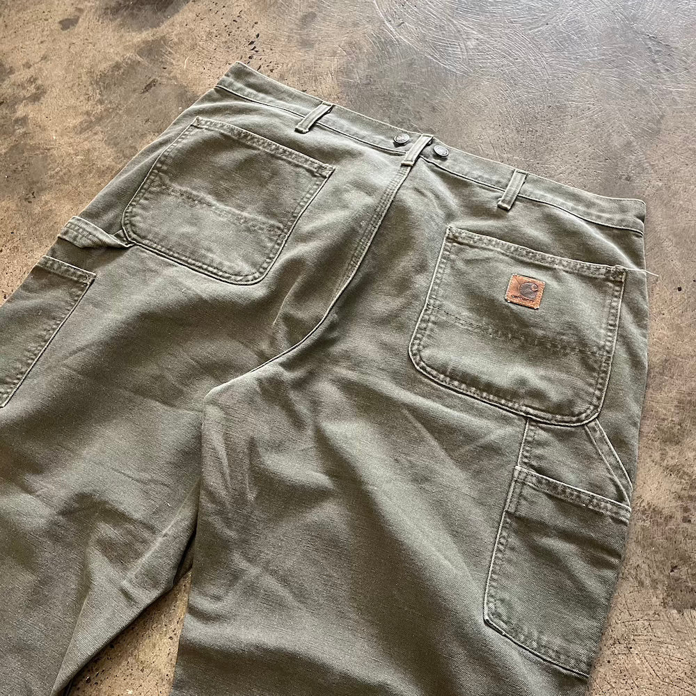 Vintage Carhartt Carpenter Pants Faded Dark Green