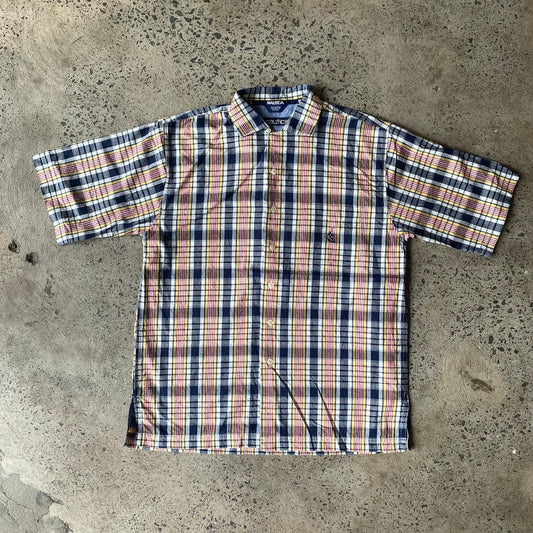 Nautica Yellow/Black/Red Short Sleeve Button Up