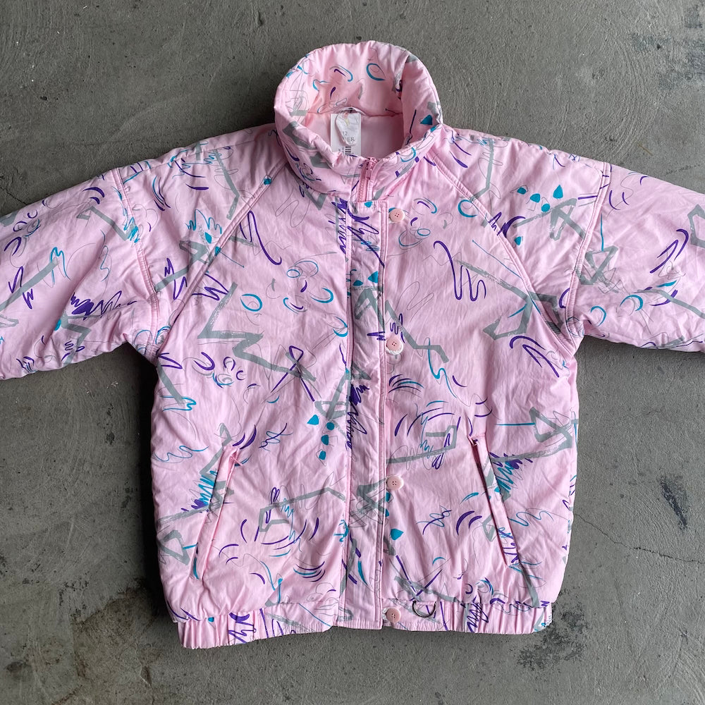 Baby Pink 80s Vintage Ski Jacket