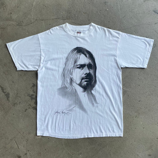 Kurt Cobain '94 Lithograph Gary Saderup Vintage T-Shirt