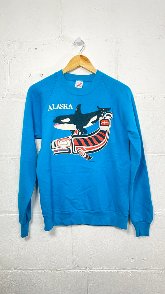 Alaska Killer Whale 1990's Vintage Sweater