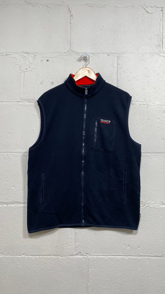 Chaps Sport Navy Blue Zip-up Fleece Vest