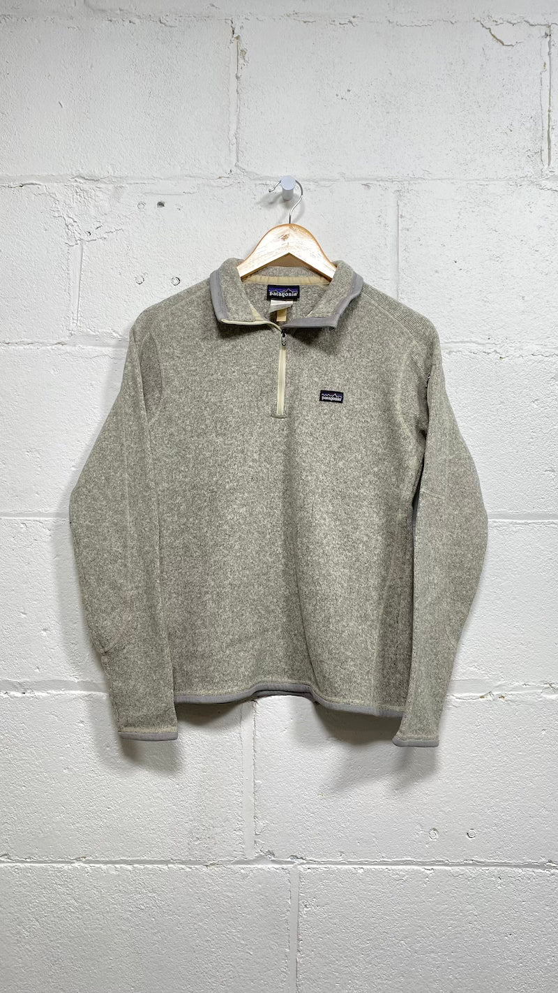 Grey Marle Patagonia Quarter Zip Knitted Vintage Sweater