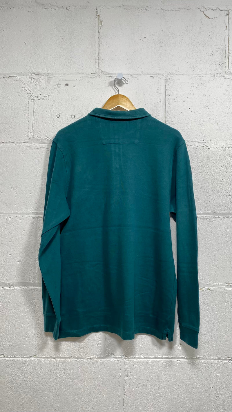 Dark Green Chaps Quarter Zip Vintage Sweater