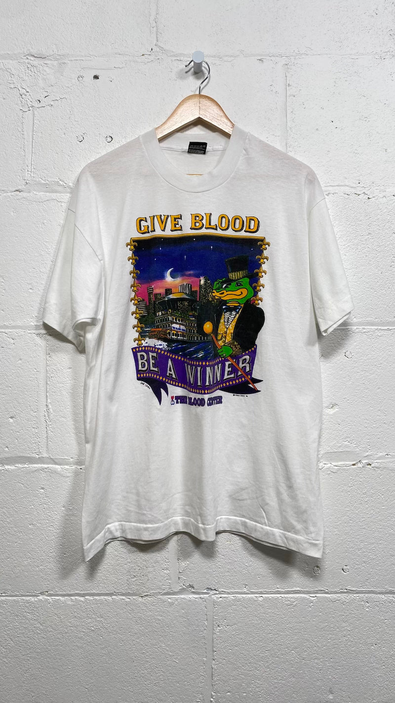 Give Blood "Be a Winner" 94 Vintage T-Shirt