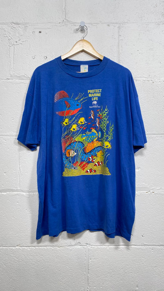 World Wildlife Fund "Protect Marine Life" 1990's Vintage T-Shirt