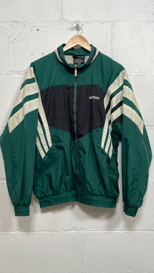 Green, Black & White Vintage Adidas Spray Jacket