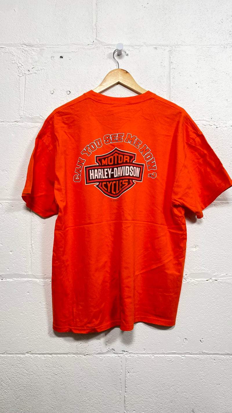 VERY Bright Orange Harley Davidson T-Shirt