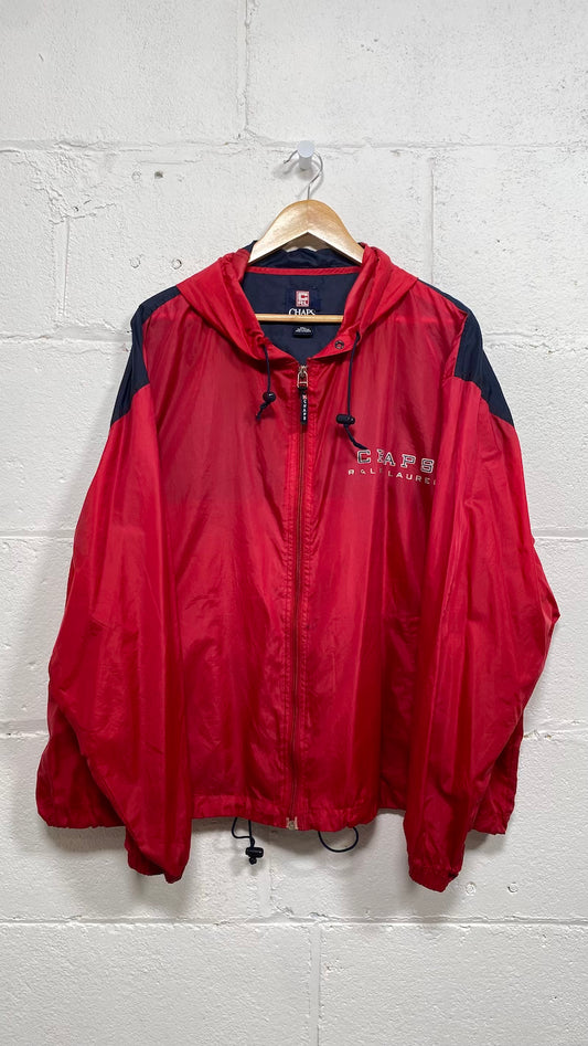 Ralph Lauren CHAPS Red Hooded Windbreaker Jacket