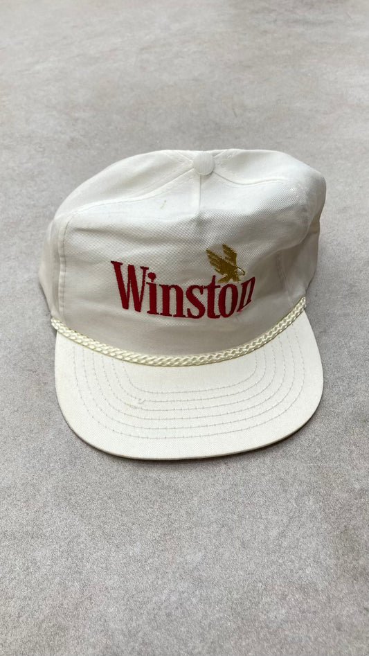 Winston Logo White Vintage 1990's Snap Back Cap