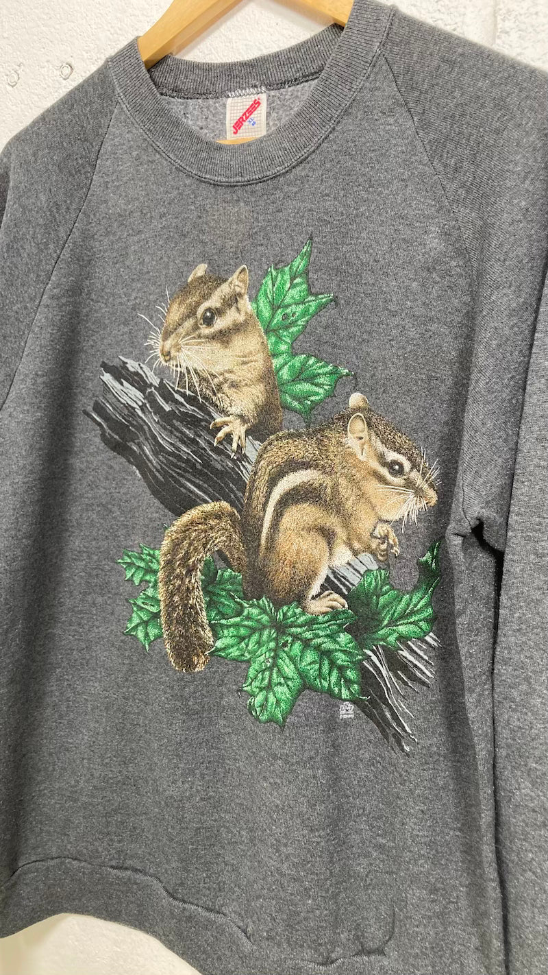 Squirrel 1990's Vintage Animal Sweater