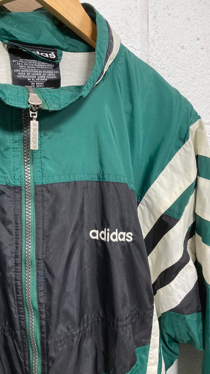 Green adidas top jacket vintage